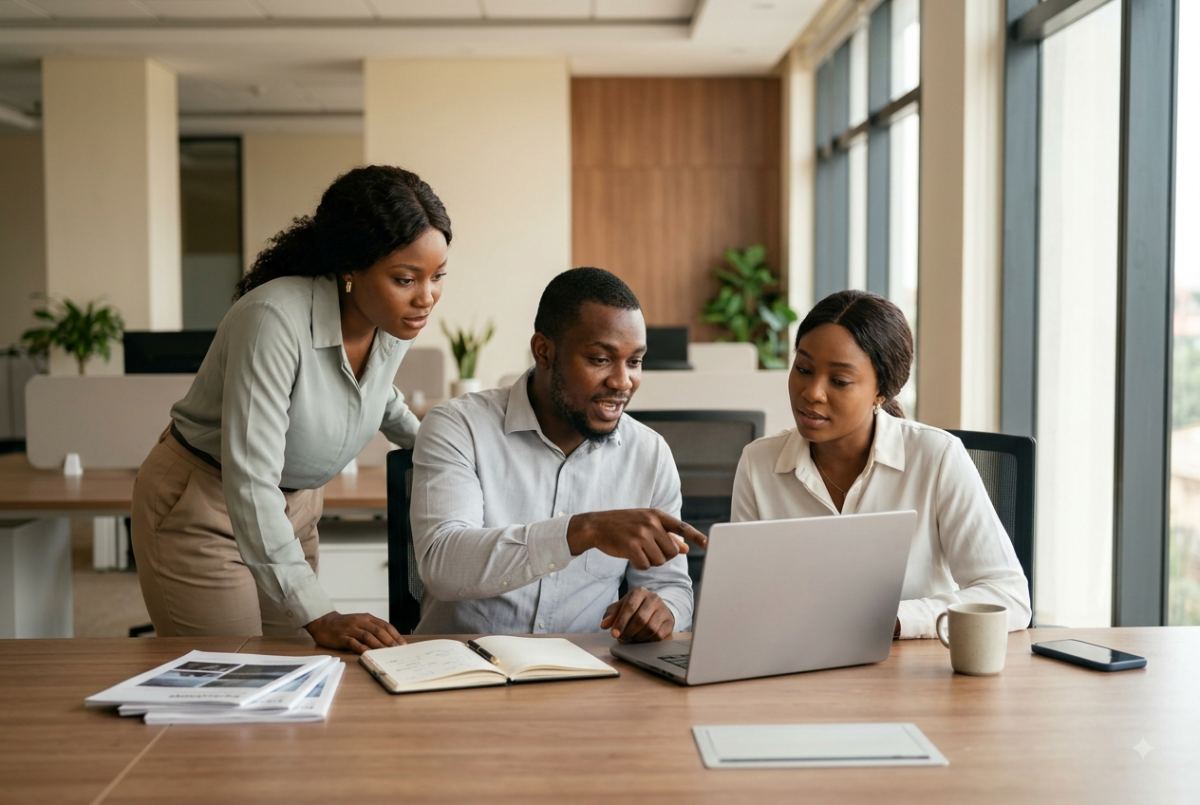 Consultant working side by side with a client team
